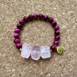 NEW Kinsley Armelle Mineral Collection Raspberry Wine Bracelet